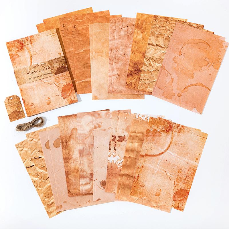 30 Pcs Water Texture Vintage Material Paper Decorative Diary Album Scrapbooking Handmade Scrapbooking Background Paper