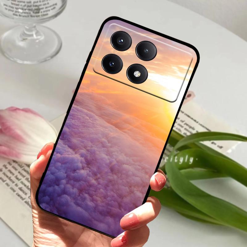 POCO X6 Pro 5G tokhoz POCOX6 Ütésálló Puha TPU Szilikon Telefonfedél Xiaomi POCO X6 Pro 5G-hez Capa Rajzfilm Matt Ütésvédő
