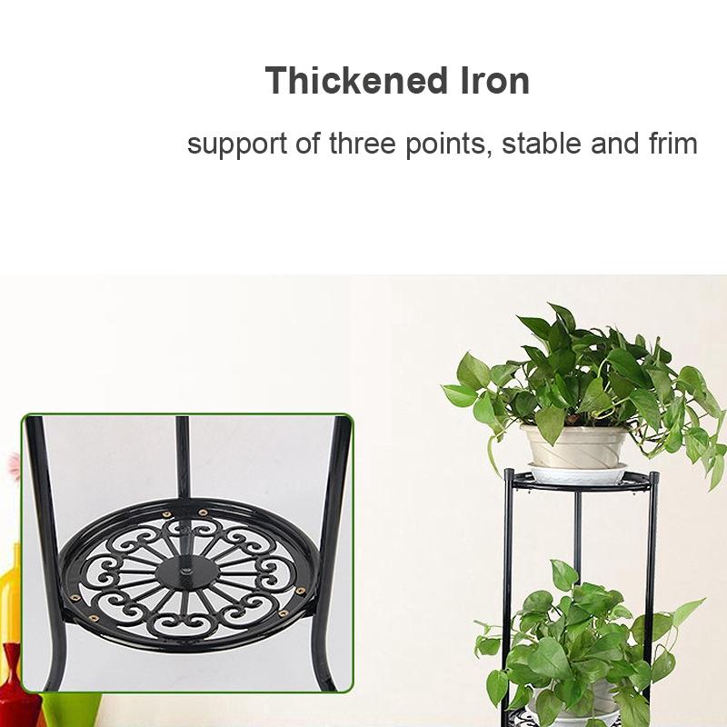 2 Tier Metal Plant Stand Shelf Elegant Display Garden Balcony Flower Pot Shelf Rack Holder Home Indoor Decor Black/White