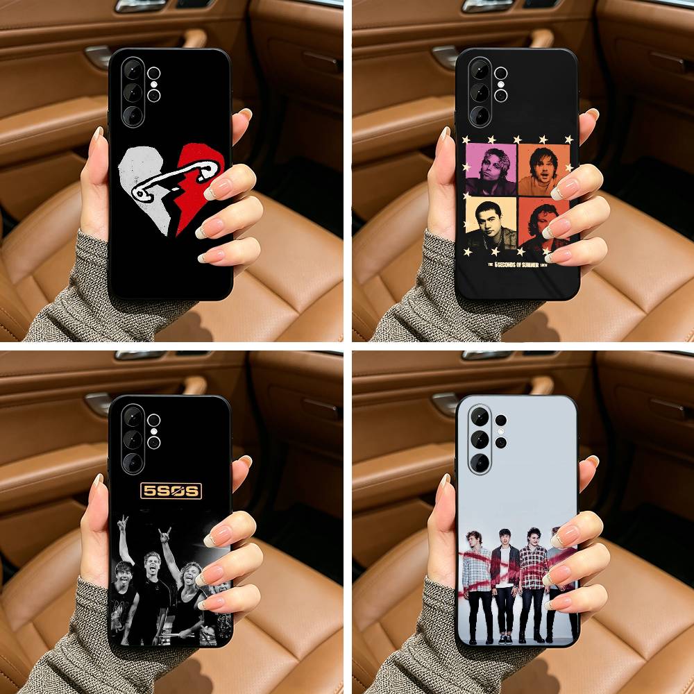 5 S-Seconds of S-Summer Band Phone Case For Samsung S25,S24,S21,S22,,Plus S23,S30,Ultra,S20,Fe,Lite,Black Soft Silicone