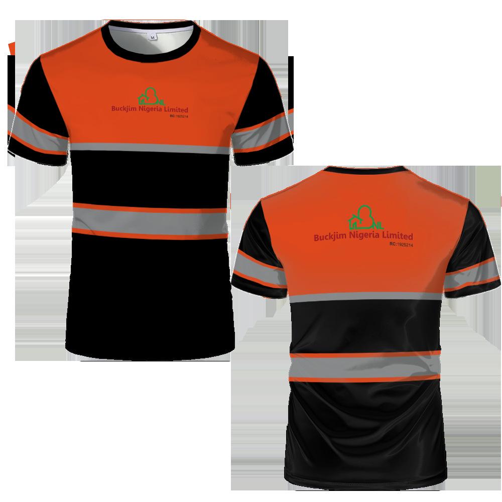 Men's 3D Cotton Safety Workwear T-Shirt - Breathable, Sweat-Absorbent, Comfortable Short Sleeve Sports Uniform