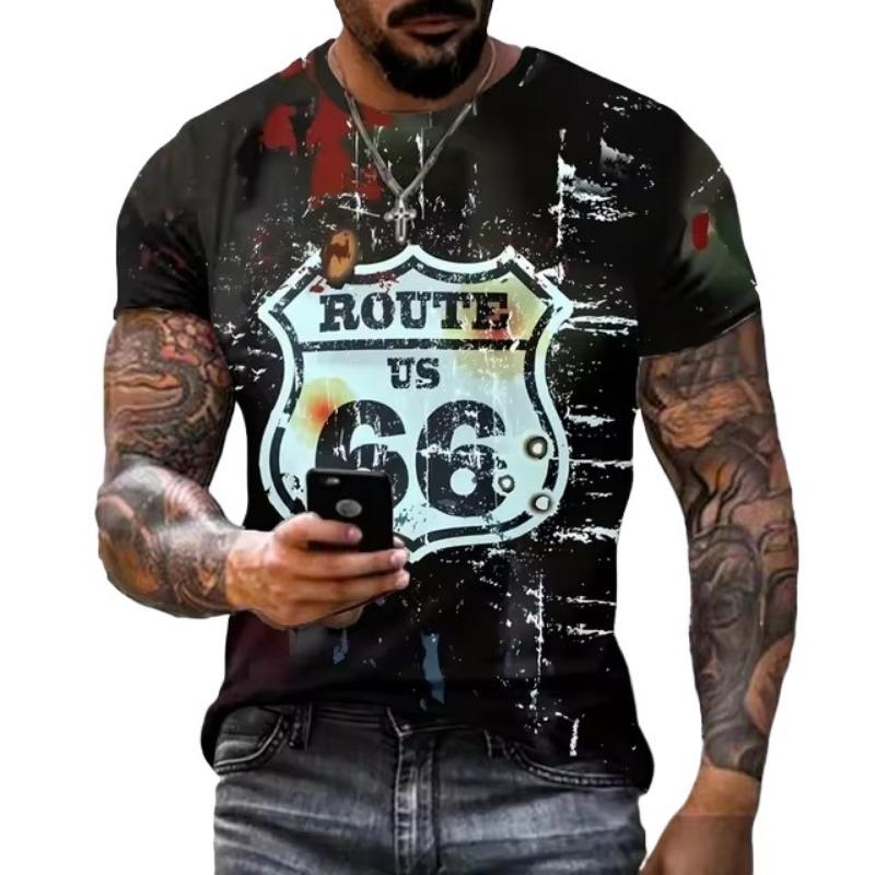 Vintage Motorrad Print Kleidung Männer Grafik T-Shirts Herren Sommer Kleidung T-Shirts Männer Kurzarm T-Shirt Vintage Grafik T-Shirts