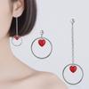 Nuovo Prodotto Semplici e alla Moda Orecchini Asimmetrici a Forma di Cuore Orecchini Cuore Rosso Pesca