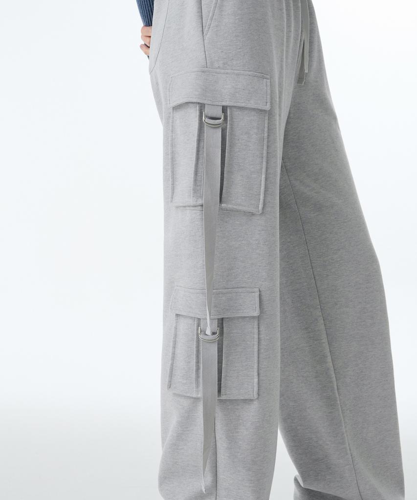 MUSINSA STANDARD WOMAN Women'S Double Knit Sweat Multi Cargo Pants [Medium Grey]