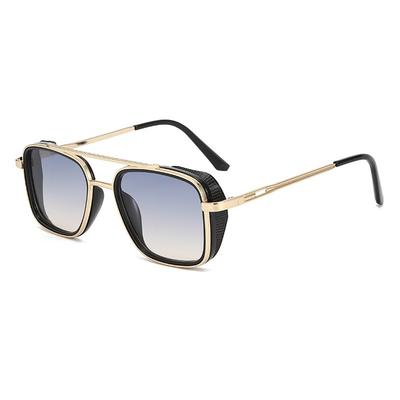 Occhiali da Sole Quadrati Vintage Donna Uomo Marca Designer Montatura in Metallo Gradiente Punk Occhiali da Sole per Uomo Outdoor Guida Occhiali da Sole UV400