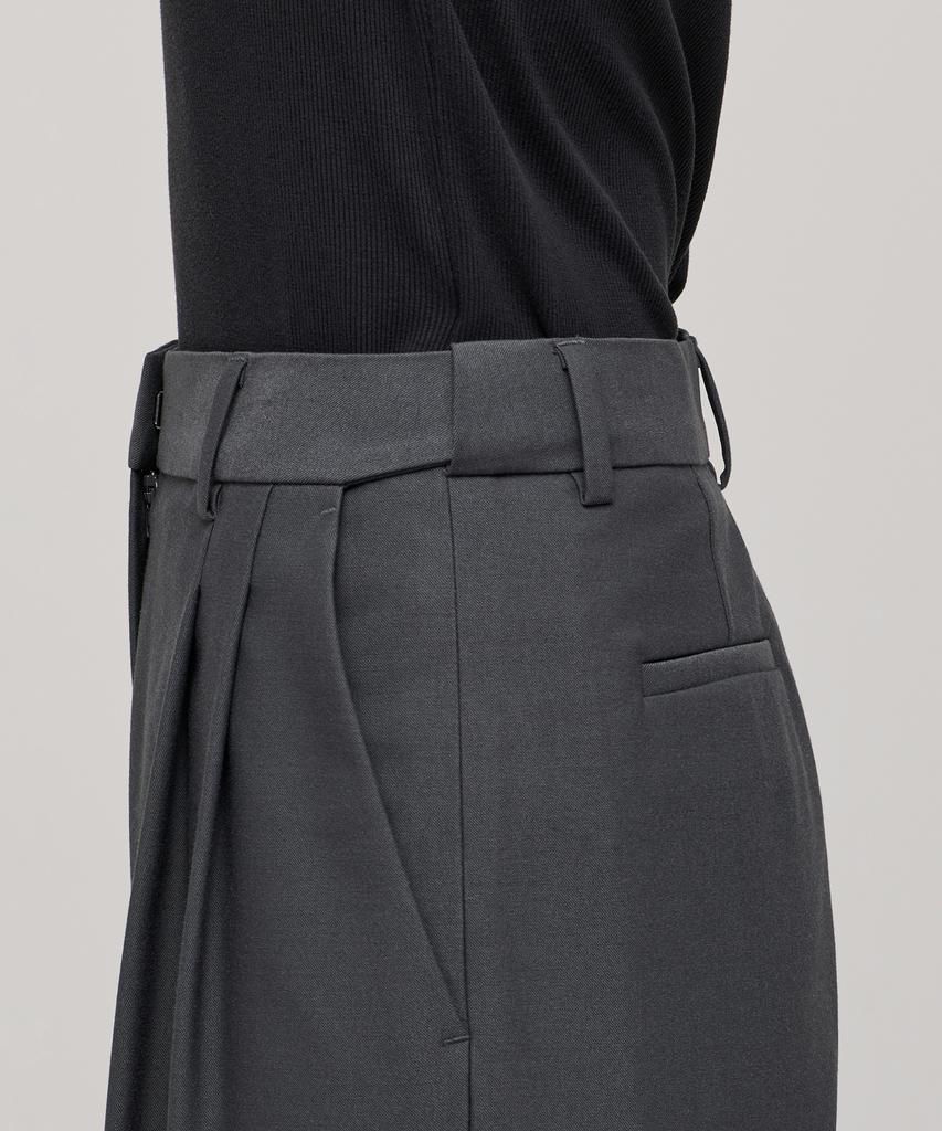 MUSINSA STANDARD WOMAN Women'S High-Waisted Wide Hidden Banding Slacks [Gray]