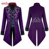 Fantasy European Mens Middle Ages Style Tailsuit With Embroidered Polyester For Stage Performances