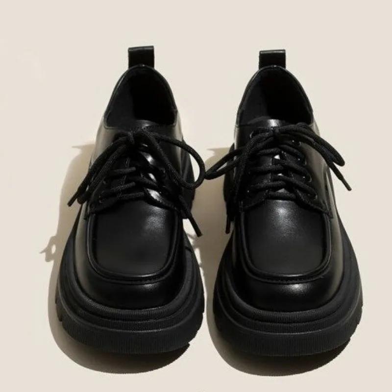 Shoes Autumn Clogs Platform British Style Oxfords Women's Casual Female Sneakers Flats Modis Round Toe Fall Retro Creepers Prepp