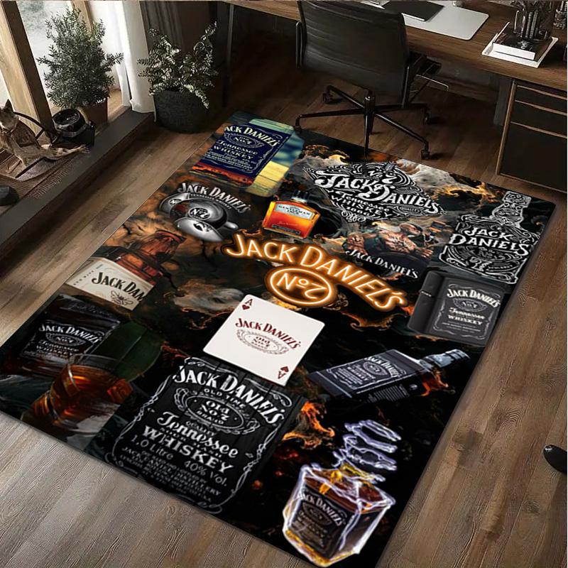 Jack Daniel's Whiskey Carpet Office Decorative Carpet For Living Room Bedroom Door Mat Floor Rug Computer Chair Area Rug