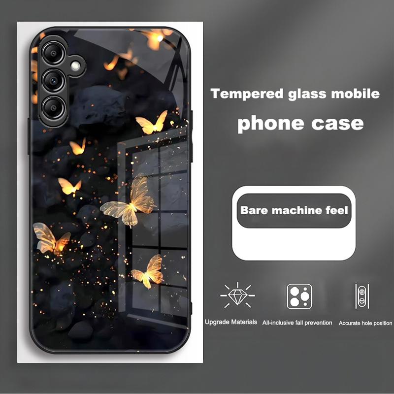 For Samsung Galaxy A56 Case SM-A566B Fashion Painted Cover Tempered Glass Case For Samsung A16 A26 A36 Galaxy A56 5G Shell Coque