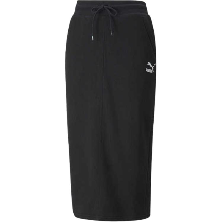 Puma Classics Drawstring Midi Skirt Women Bottoms Black 533137-01