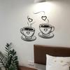 Adesivos de parede criativos com tema de xícara de café para decoração de fundo de café, papel de parede para cozinha, decoração de casa e decalques autoadesivos