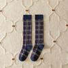 Neue Harajuku Retro Karierte Lange Socken Vintage JK College Stil Damen Strümpfe Baumwolle Gestrickt Schulmädchen Kniestrümpfe