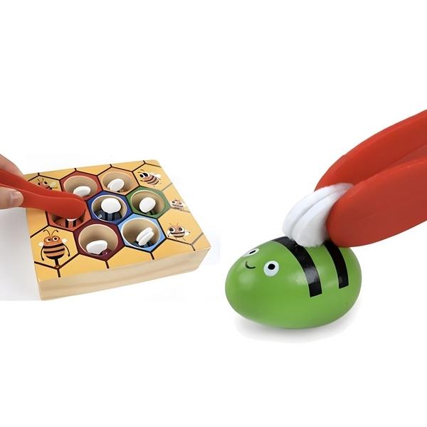 Méhkas társítható csipeszes színrendezés montessori játék