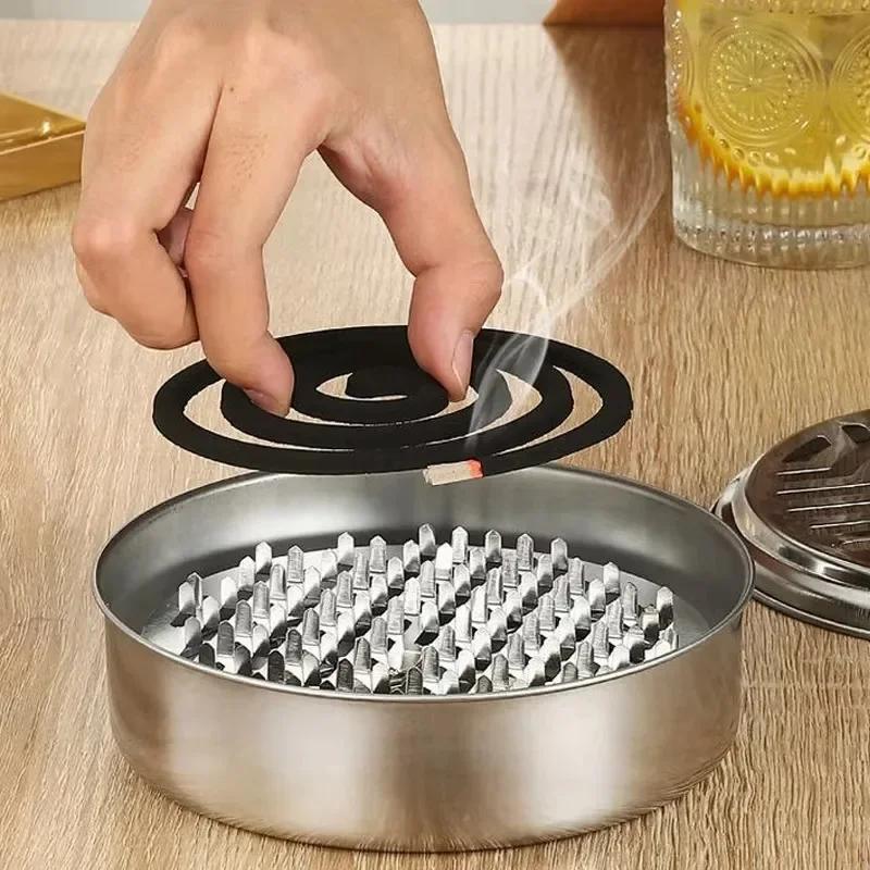 Mosquito Coil Tray Portable Holder Hotel Insect Repellent Rack with Cover Summer Anti-mosquito Home Camping Outdoor Supply