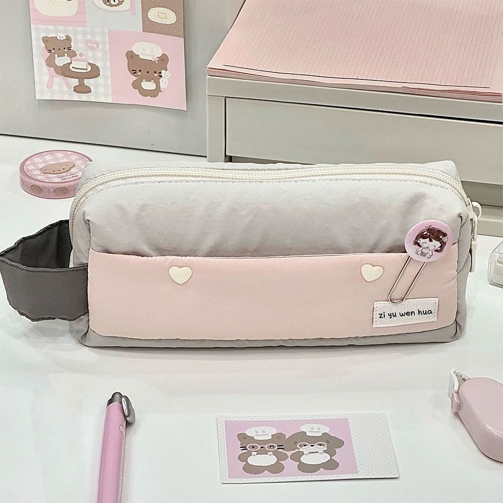 Large Capacity Pen Bag Pastel Color Stationery Pouch New Pencil Case Back To School