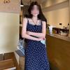 Beautiful Little Man Fake Two Floral Slip Dresses for Women's Summer Temperament Waist Long Skirt