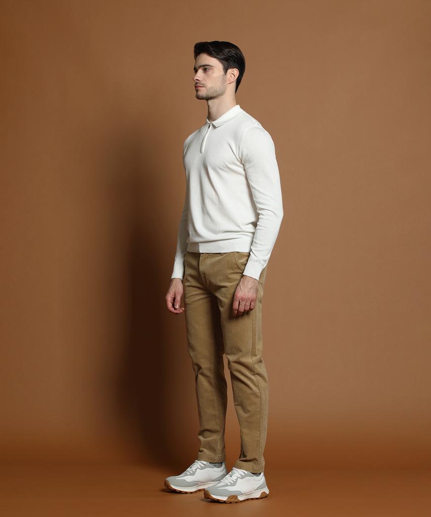 PANICALE Beige Regular Fit Three-Bone Corduroy Pants (Type A)