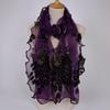 Peacock Embroidery Scarf Shawls Flocking Breathable Cut Scarves Lace Ladies Scarf Sequin Bronzed Scarf Beach Towel 190*40cm