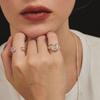 PICOMENT #006 Heart Square Cubic Zirconia Ring _ White