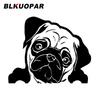 BLKUOPAR Pug Dog Peeking Car Stickers Lovely Animal Decal Occlusion Scratch Die Cut Refrigerator Surfboard Car Styling