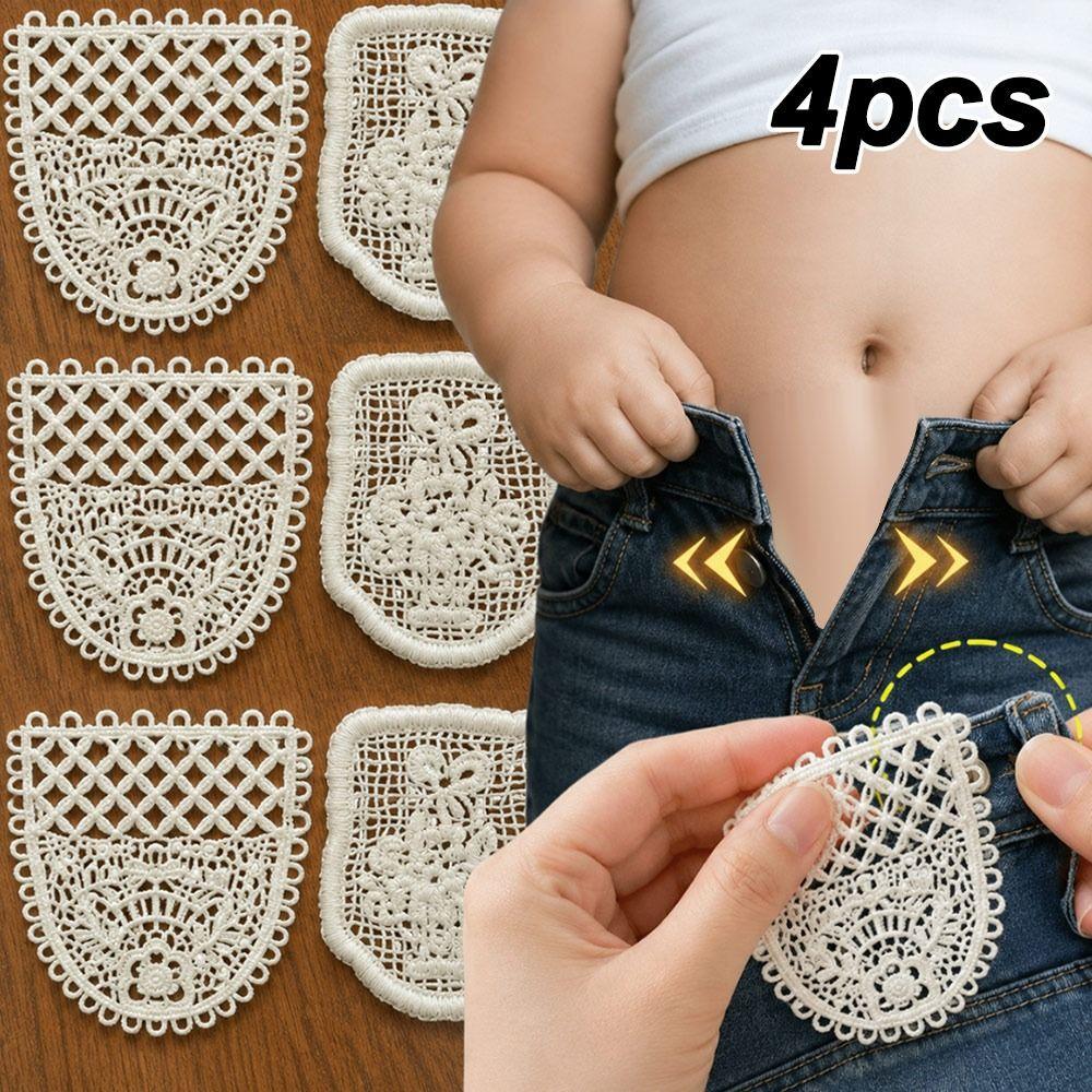 4Pcs Adjustment Waist Expanders Cotton Waistband Extension Patch DIY Apparel Sewing Tool