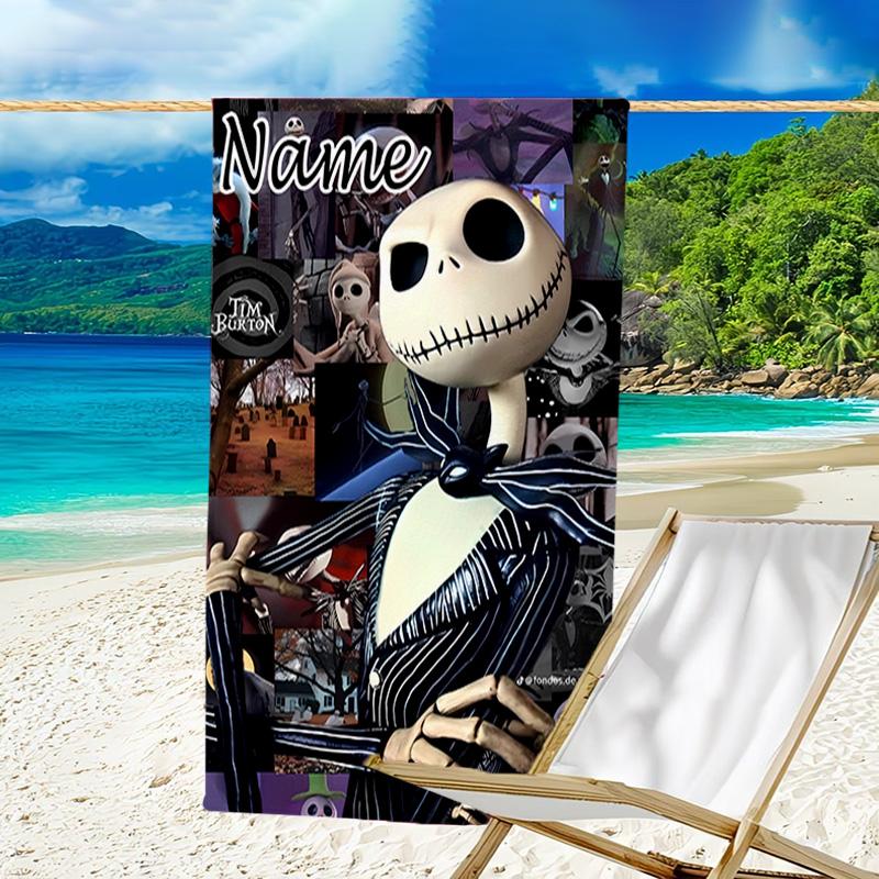1pc Jack5 Beach Towel with Custom Name, Beach/Swimming/Bath/Picnic/Camping Towel, Suitable for Seaside Beaches