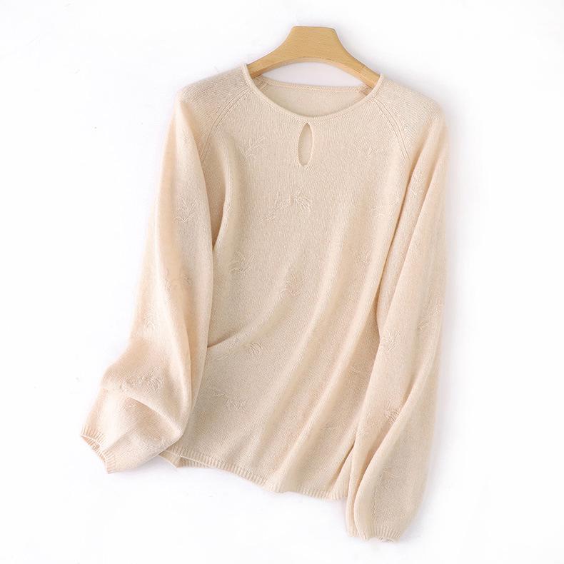 2026 Autumn/Winter Women's Lightweight Wool Knitwear: Soft Fluffy Loose Casual Round Neck Sweater.