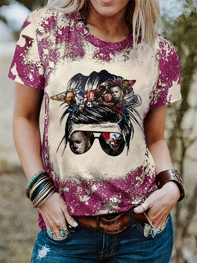 T-shirt Décontracté pour Femme Pâques Impression Alphabet Jésus Haut à Manches Courtes Col Rond pour Femme Mode de Rue Quotidienne Hauts Y2k pour Femme