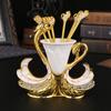 New Creative Swan Base Metal Fruit Fork, Mooncake Fork, Dessert Spoon, Household Tabletop Tableware Storage and Placement Stand