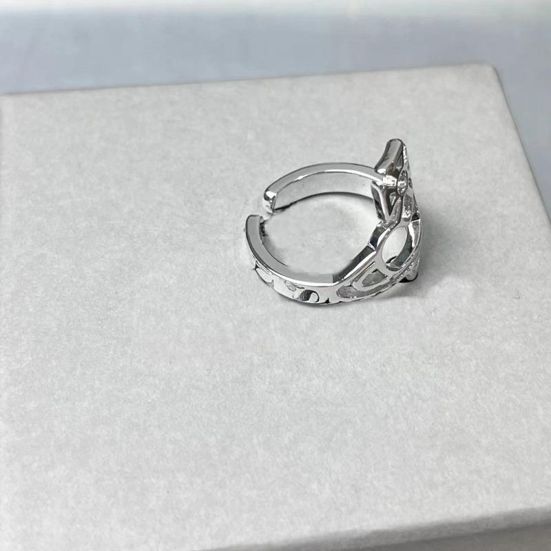 Hollow Heart Adjustable Ring Punk Vintage Jewelry For Women Girls Fashion Geometric Irregular Rings