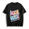 Cute Nurse Themed Print Casual Top For Medical Workers Pure Cotton T-shirt