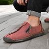 Large Size Spring and Autumn New Foot Casual Shoes Men's Large Size Doudou Shoes Hand-sewn Leather Shoes