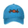 Unisex Oransje Basketball Hjerterytme Baseballcaps Justerbar Lue Sandwichlue Hip Hop Luer