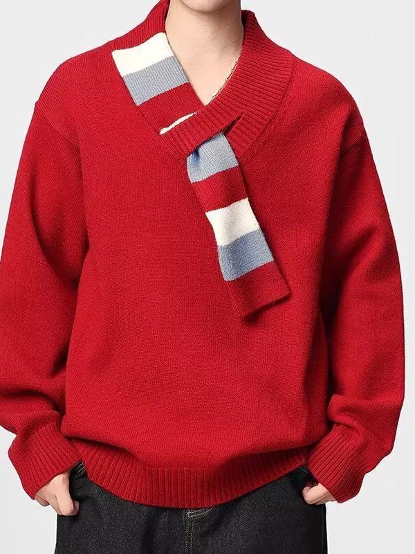 Unisex Designer V-Neck Knit Sweater - Trendy, Cool, and Stylish for Teens and Students