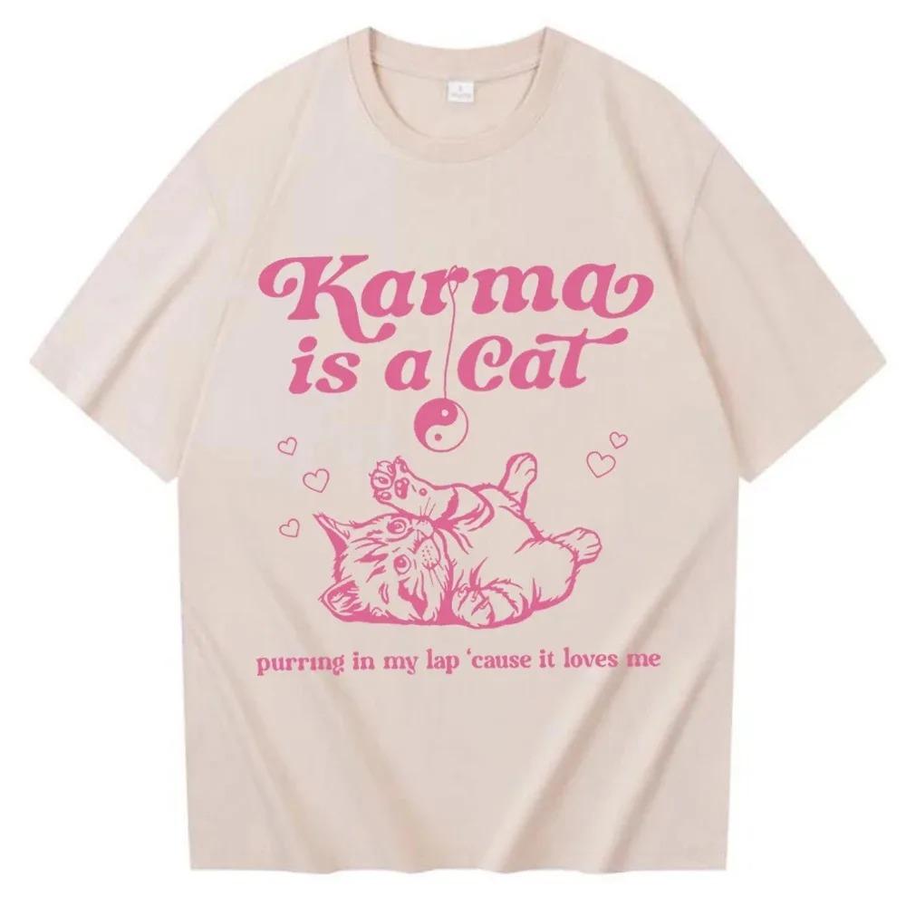 Karma Is A Cat Shirt Taylor Music Men T-Shirt Cat Shirt Tops Taylor Merch Music Tour 2024 Swift O-Neck Short Sleeve Shirts Tees