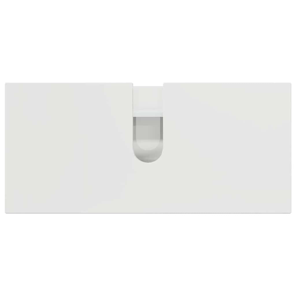 Bathroom Furniture Set 2 pcs High Gloss White Plywood and Metal