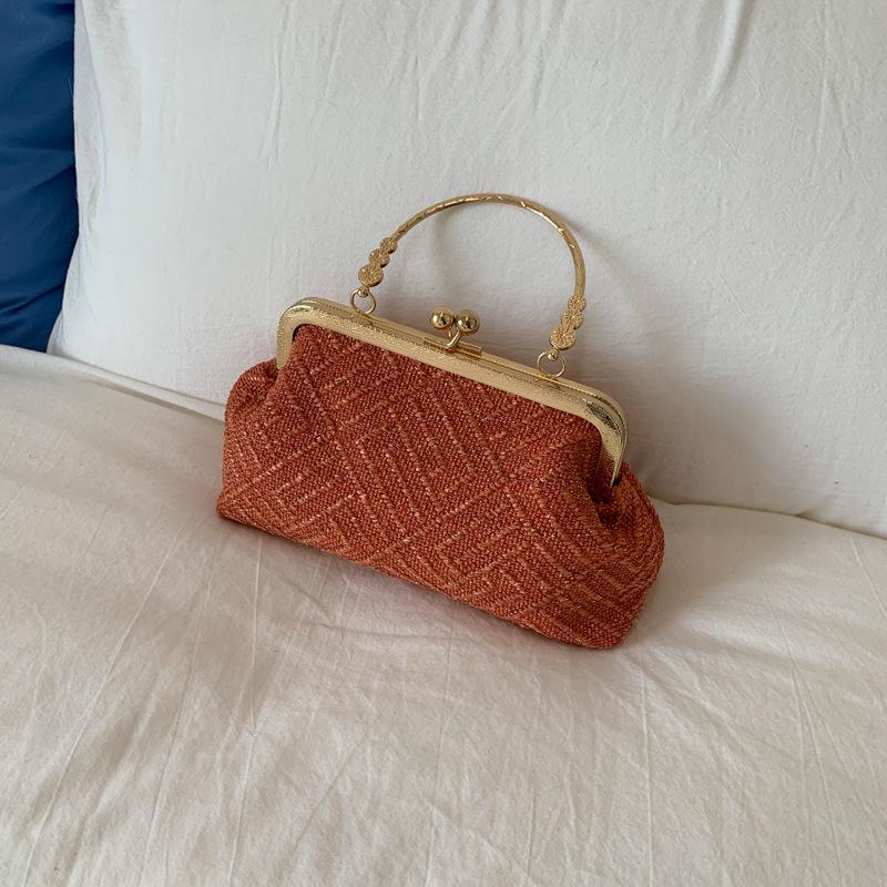 Vintage Elegantní Dámská Taška Přes Rameno Luxusní Design Dámská Spojka Jednobarevná Přenosná Dámská Večerní Skořepinová Crossbody Taška