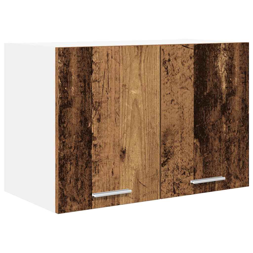 Hanging Cabinet with Door 2 Pcs Vintage Wood and White 60 X 31 X 40 Cm