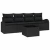 Garden Sofa Set with Storage 5 Pcs Black Poly Rattan