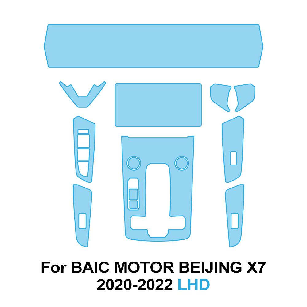 Car TPU Protective Film for BAIC MOTOR BEIJING X7 2020-2025 Navigation Screen Gearbox Panel PPF Anti-Scratch Pre-cut Sticker