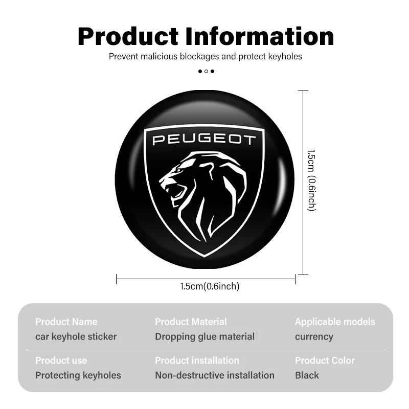 2026 Het Bilklistermärke Bilens Dörrlås Nyckelhålsklistermärken Anti-blockering För Peugeot 106 107 205 206 207 208 301 308 307 407 508 3008 2