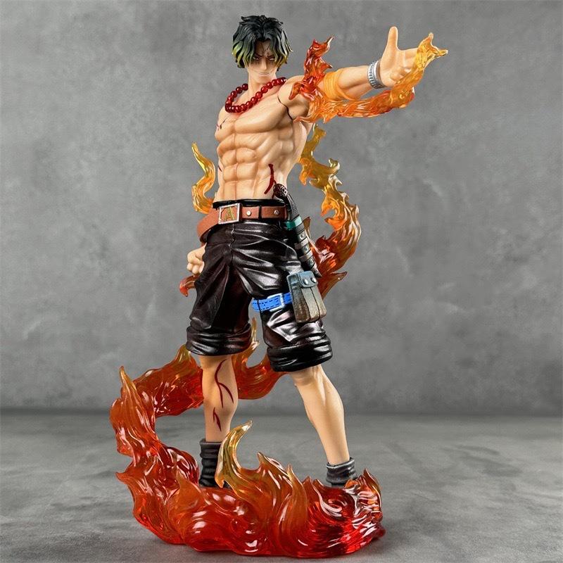 25cm One Piece Anime Figures Ace Action Figure Statue Model Doll Collection Toys Gifts