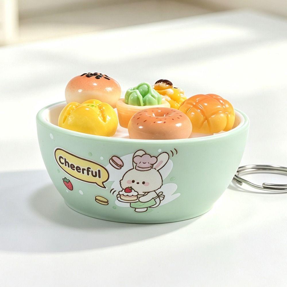 Simulation Food Clicking Pressure Relief Toy Cute Cat Series Button Press Click Keyring Office Use