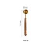 Ergonomic Natural Wooden Handle Stainless Steel Measuring Spoon Multiple Sizes Anti-scald for Home Kitchen Baking Liquid Measuring