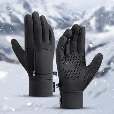 Winter Heren Dames Ski Sneeuw Handschoenen Waterdichte Fiets Handschoenen Volledige Vinger Warme Thermische Fleece Handschoenen met Kleine Rits Zak