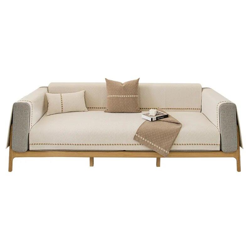 Chenille Texture Sofa Towel Four Seasons Universal Anti Slip Seat Cushions 2023 New Solid Color Modern High-end Soft Sofa Cover