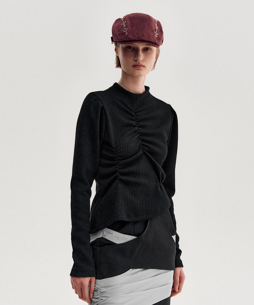 Kimjisu Studded Suede Hunting Cap _ Burgundy
