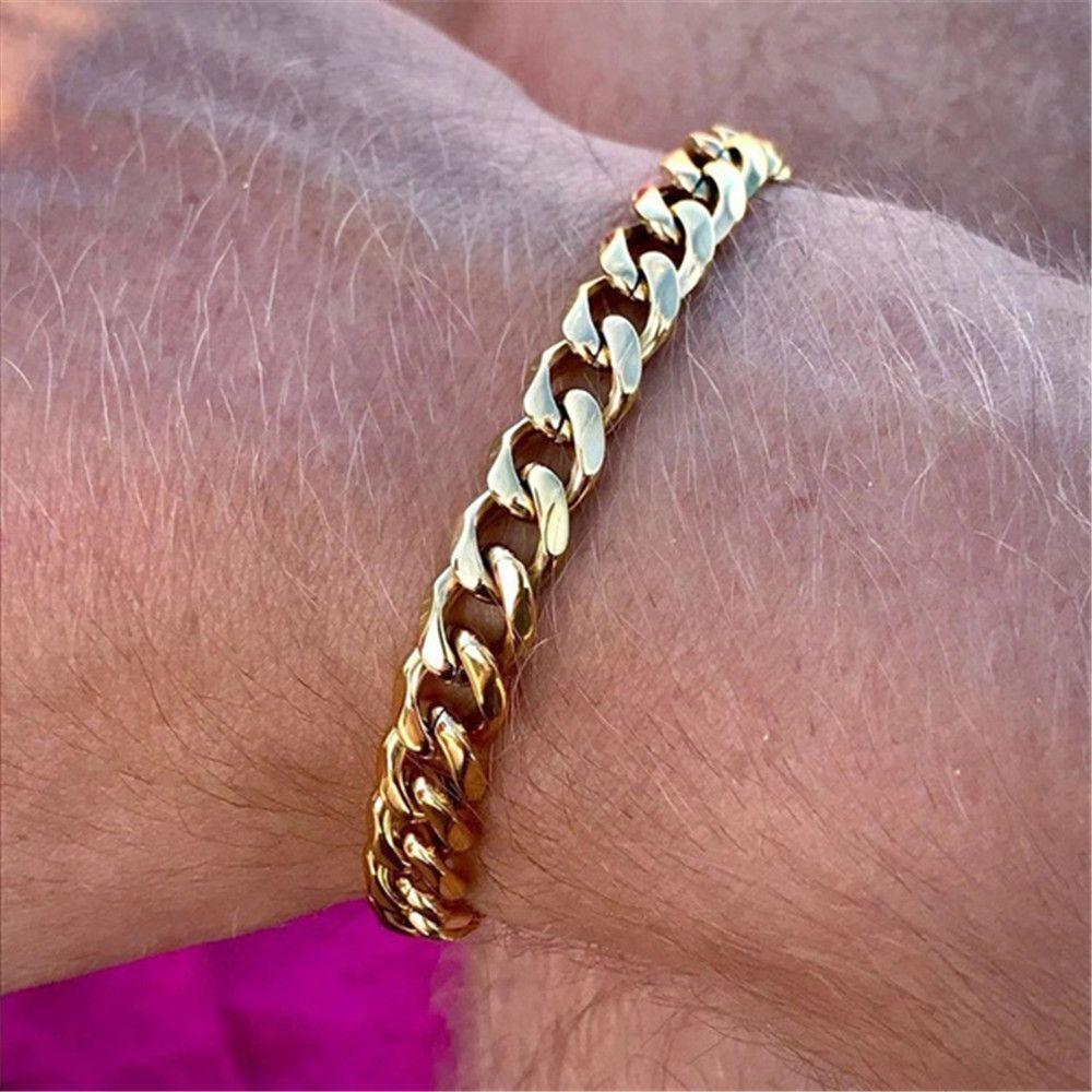 Jewelry Fashion 3/5/7mm Men's Cuban Classic Men's Bracelet Wide Chain