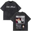 Camisetas Estampadas Pablo Alborán Gira Mundial Kmo 2026 Lavadas Estilo Vintage para Hombre Mujer Hiphop Casual Oversize Streetwear